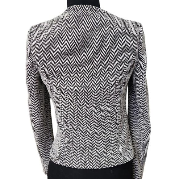 Halogen Blazer Black and White Knit Chevron Pattern Size XS - Picture 3 of 10